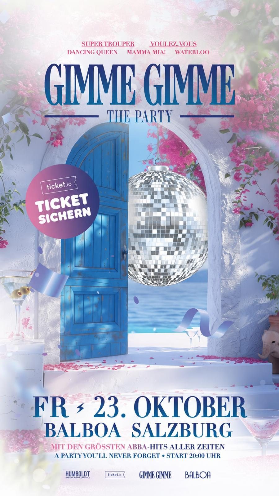 Gimme Gimme – The ABBA Party – Flyer, Club Balboa Salzburg