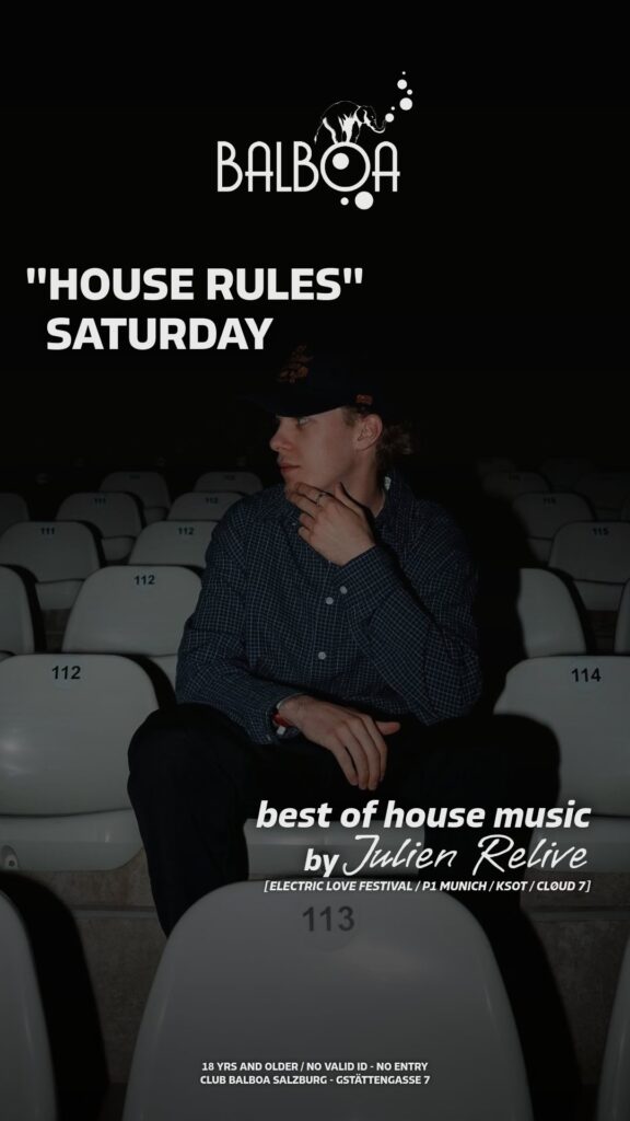 House Rules – Flyer, Club Balboa Salzburg