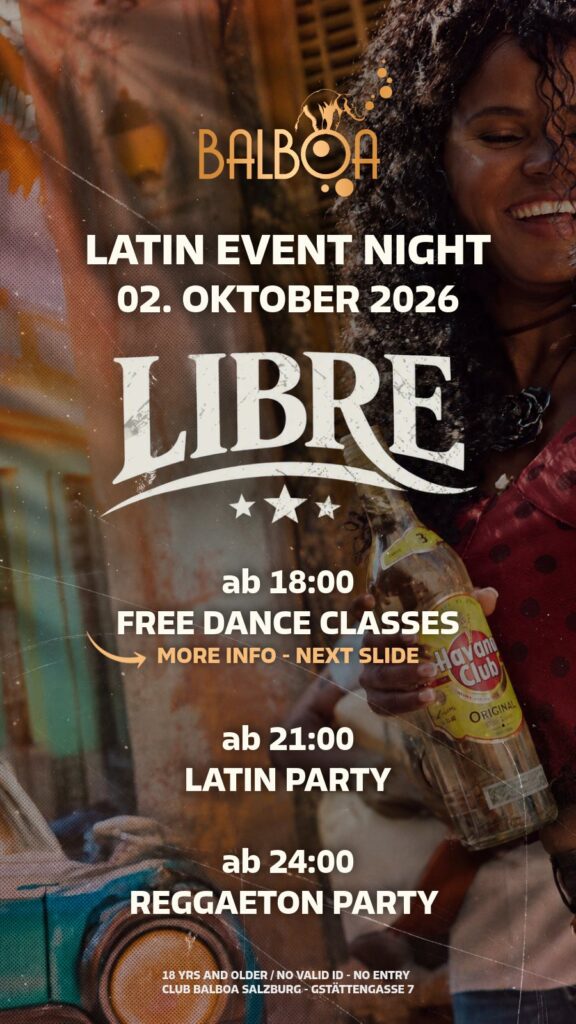 Libre – Latin Event Night – Flyer, Club Balboa Salzburg