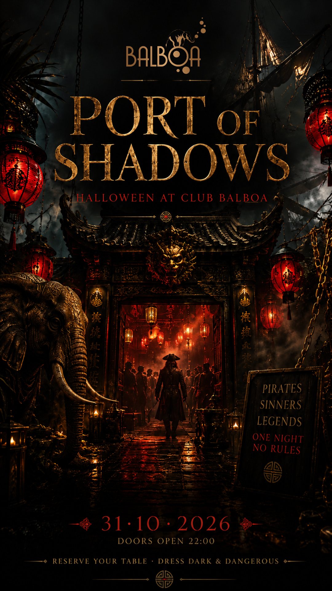 Port of Shadows – Halloween – Flyer, Club Balboa Salzburg